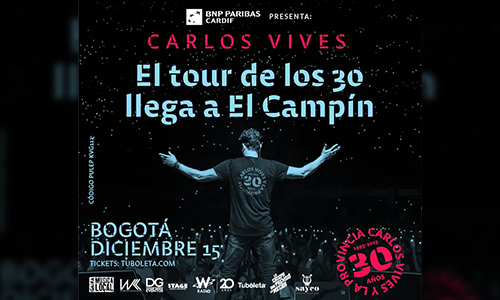 CARLOS VIVES - EL TOUR DE LOS 30 LLEGA AL CAMPÍN