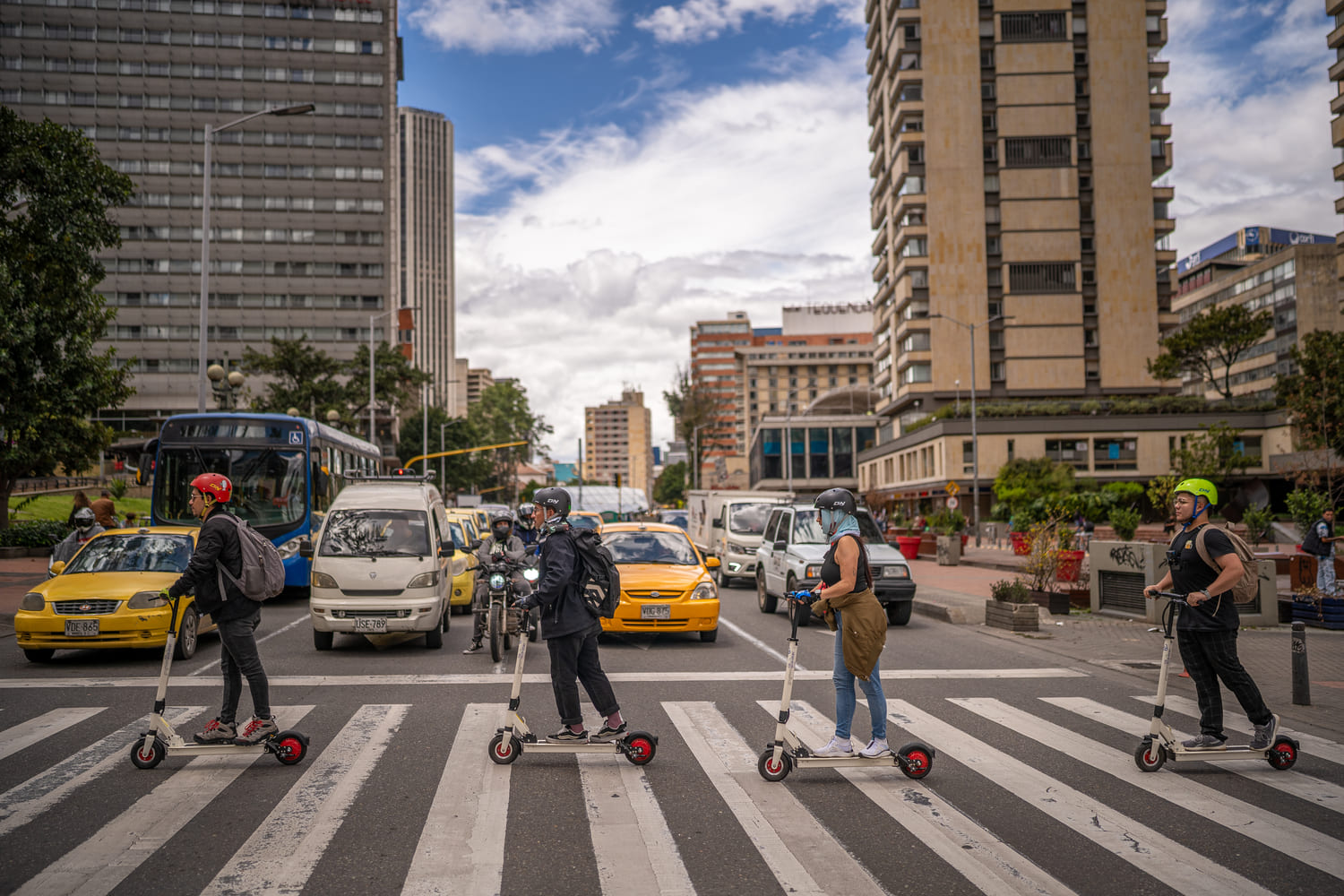 Exploring Bogotá on scooters