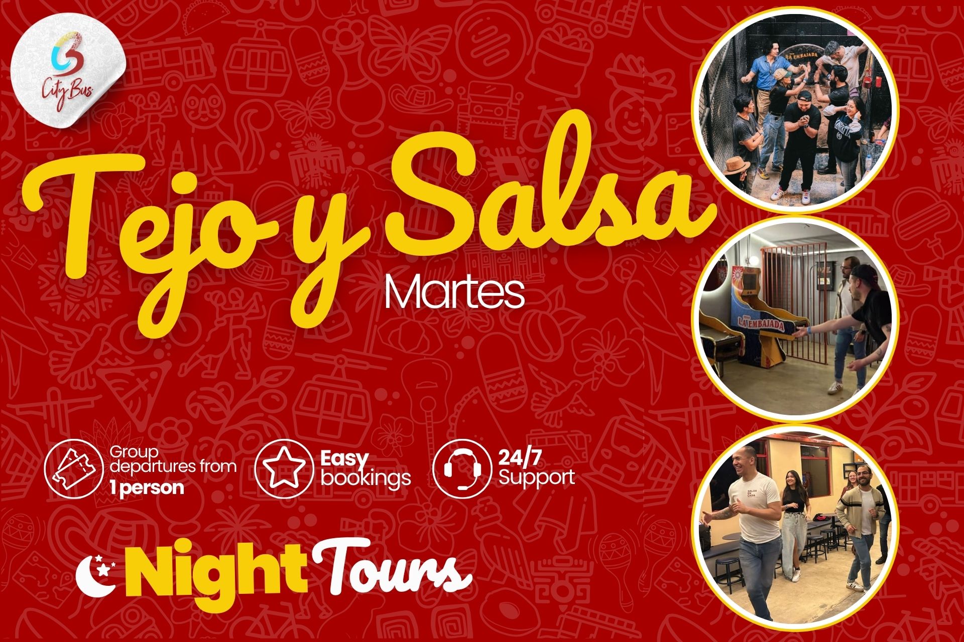 Tour nocturno de Tejo, Bolirana y Salsa
