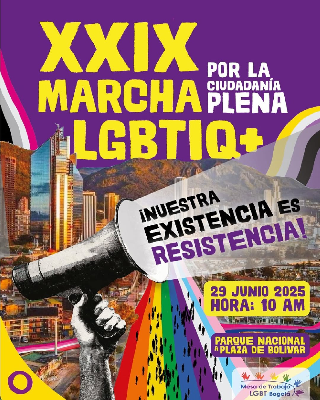 Bogotá se vestirá de colores en la Marcha del 29 de junio. Foto: Secretaría de Cultura.
