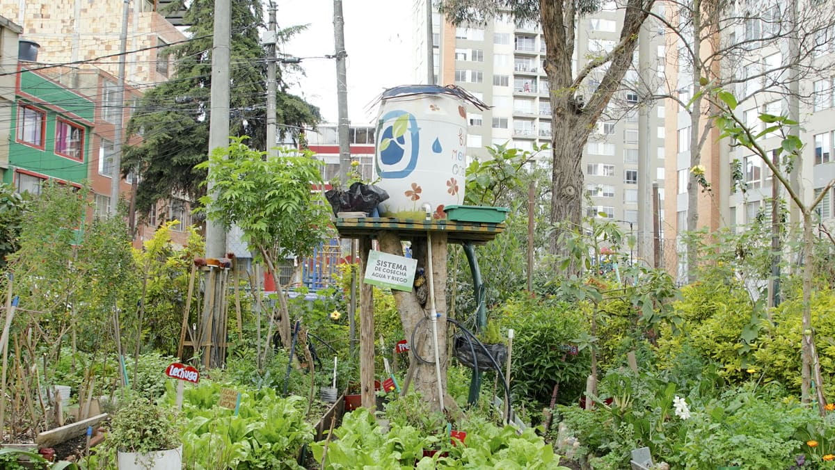 Sistema de cosecha, agua y riego de la Huerta Monterrey. Foto. Santiago Rincón - IDT