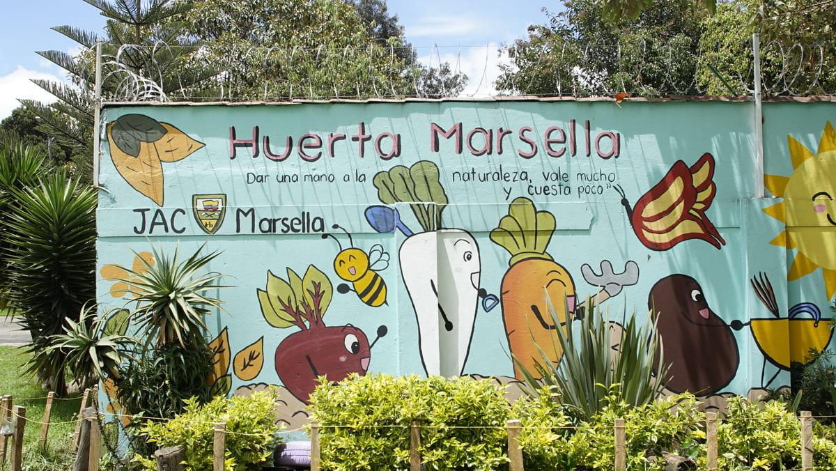 Mural de la Huerta Marsella en la localidad de Kennedy. Foto. Santiago Rincón - IDT