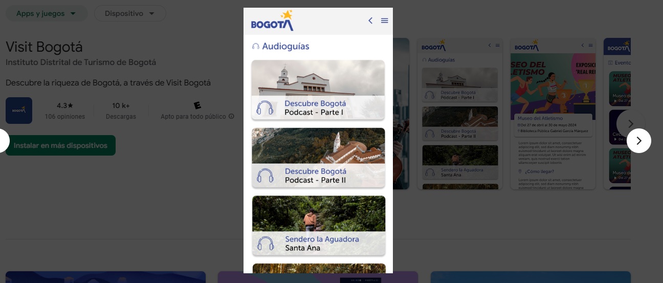 Actualmente, Visit Bogotá cuenta con más de 100 contenidos sonoros entre audioguías y reseñas de audio. Foto: IDT
